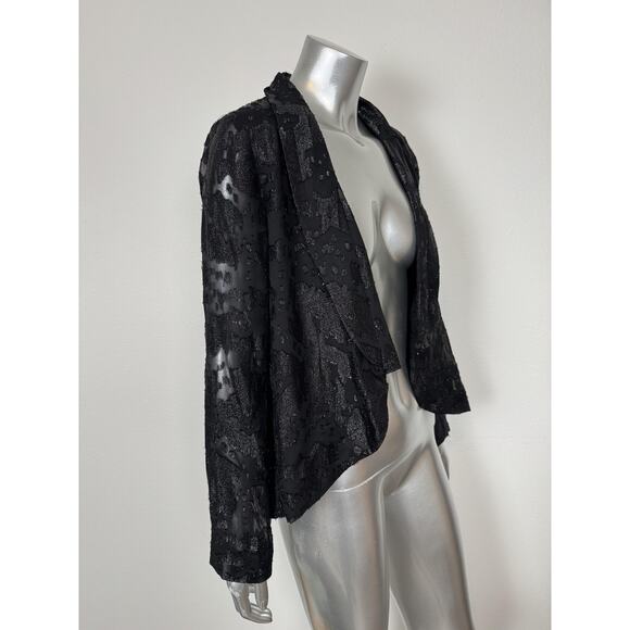 BCBG Bolero Blazer Metallic Sheer Open Front Jacket Party Chic NWT - Picture 9 of 9